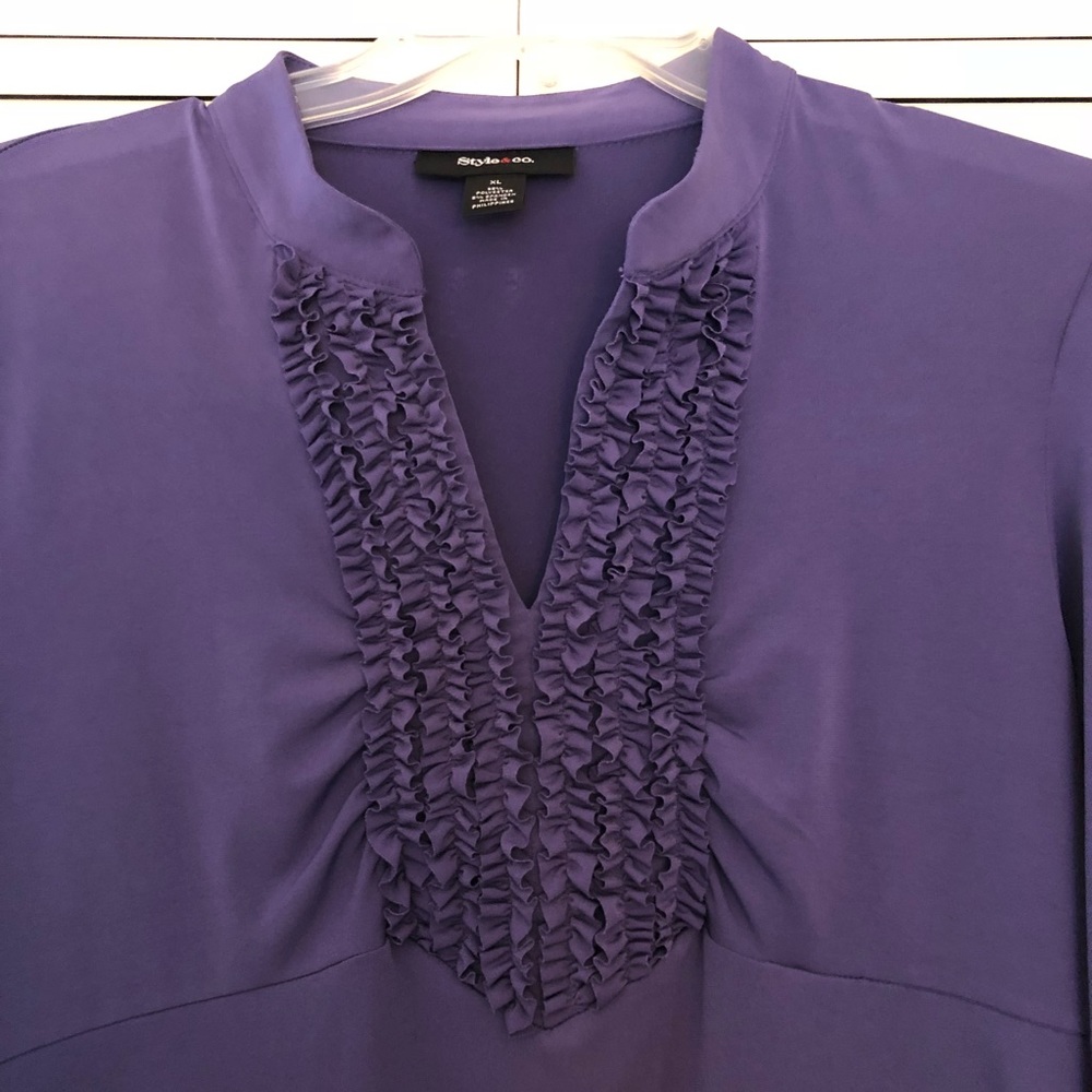Style & Co Ruffle Detail Top - Picture 3 of 5
